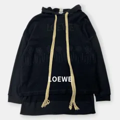 美品 LOEWE ロエベ フラワー エンブロイダリー 刺繍 ロゴ プルオーバー パーカー S540341X10 ブラック S / J&NREUSE レディース トップスのサムネイル