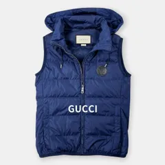 GUCCI グッチ インターロッキング GG柄 フード付き ナイロン ダウンベスト 429855 ZGK92 ブルー 36 / J&NREUSE メンズ アウターのサムネイル