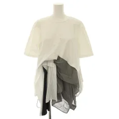 アンスリード UN3D. 25AW パターンミックスTシャツ カットソー クルーネック 半袖 グレンチェック柄 ストライプ柄 38 白 ホワイト 黒 ブラック 522552700301 /YTのサムネイル