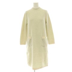 アナイ ANAYI 24AW ウールブークレ配色ワンピース ニット 長袖 膝丈 36