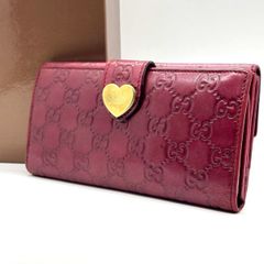 GUCCI グッチ長財布ラブリーハート シマ パテントレザーピンクエナメル