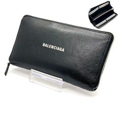 極美品✨バレンシアガ 長財布 ラウンドファスナー レザー シワ加工
