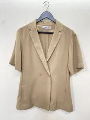 NATURAL BEAUTY BASIC ナチュラルビューティーベーシック 洗える ショートスリーブジャケット テーラード ジャケット sizeS/ベージュ ■◆レディースのサムネイル