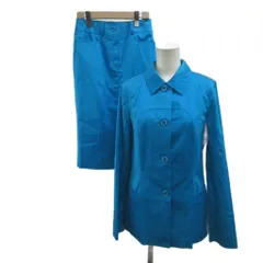 ランバン LANVIN COLLECTION セットアップ スーツ ジャケット スカート 36 青 ブルー 無地 長袖 ひざ丈 /PP ■GY50のサムネイル