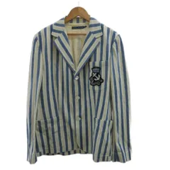 ラルフローレン RALPH LAUREN テーラードジャケット ブレザー 上着 14 青 ブルー ストライプ柄 エンブレムワッペン 長袖 0481570JKT /PP ■GY5のサムネイル