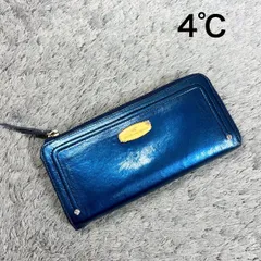 4℃ ヨンドシー 長財布 L字ファスナー メタリックブルー ラインストーンのサムネイル