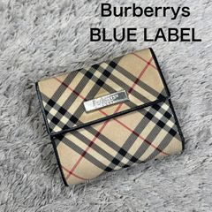 BURBERRY BLUE LABEL 二つ折り財布 ノバチェック ベージュ - メルカリ