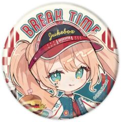 [중고] 배지 빈즈 주크박스(SD) [아카쿠라 개인전 BREAK TIME 홀로그램 캔 배지(57mm) 01. 공식&신작 일러스트]