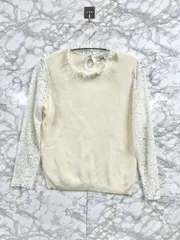 mystic ミスティック レーススリーブ 切り替えニットトップス プルオーバー アイボリー レディース◆Size Freeのサムネイル