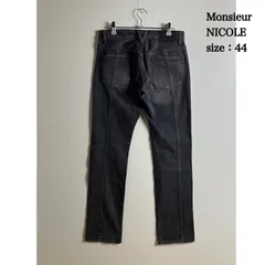 Monsieur NICOLE y2k style black denim pants 44 S ムッシュニコル ブラックデニムパンツ センターシーム 平成 お兄系 グランジ レアのサムネイル