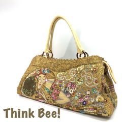 Think Bee! ゴールデンクリムト ハンドバッグ 刺繍 スパンコール | Mercari