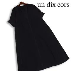 【美品】un dix cors アンディコール 春夏★ ロング ステッチ ストレッチ ビッグシルエット ワンピース Sz.F レディース 紺のサムネイル
