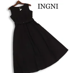 【新品 未使用】 INGNI イング 春夏★ リネン ノースリーブ ロング ワンピース Sz.M レディース 黒のサムネイル