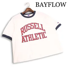 BAYFLOW × Russell Athletic ベイフロー ラッセルアスレチック 半袖 リンガー ロゴ Tシャツ カットソー Sz.F レディースのサムネイル