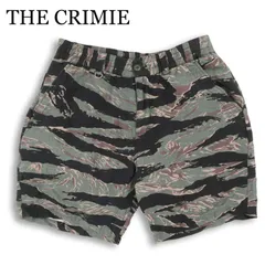 THE CRIMIE クライミー 春夏★ 麻 リネン タイガーカモ 迷彩 総柄 ショート パンツ Sz.M メンズのサムネイル