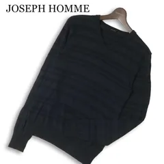 JOSEPH HOMME ジョセフ オム 通年★ 絹 シルク混 ボーダー Vネック セーター ニット カットソー Sz.46 メンズのサムネイル