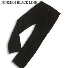 JUNMEN BLACK LINE ジュンメン 通年★ ストレッチ スリム ストレート パンツ Sz.M メンズ 黒のサムネイル