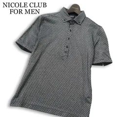 NICOLE CLUB FOR MEN ニコルクラブ フォーメン 春夏★ 半袖 ボタンダウン チェック ポロシャツ Sz.48 メンズのサムネイル