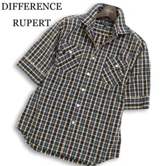 DIFFERENCE RUPERT ルパート 春夏★ 半袖 スリム チェック ワーク シャツ Sz.M メンズのサムネイル