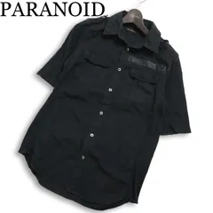 PARANOID パラノイド 春夏★ 半袖 ミリタリー ワーク シャツ 日本製 Sz.S メンズ 黒のサムネイル