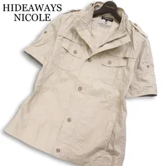 HIDEAWAYS NICOLE ハイダウェイ ニコル 春夏★ 半袖 ミリタリー シャツ ジャケット Sz.48 メンズのサムネイル