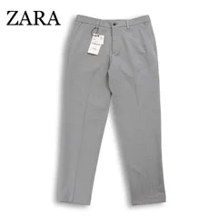 【新品 未使用】 ZARA ザラ マン 現行タグ 通年★ ストレッチ バーズアイ テーパード スラックス パンツ Sz.31 メンズのサムネイル