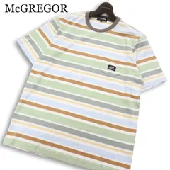 McGREGOR マクレガー 春夏★ 半袖 ボーダー ロゴ ワッペン Tシャツ カットソー Sz.L メンズのサムネイル