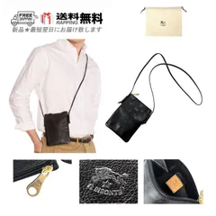 IL BISONTE イルビゾンテ バッグ BAG クロスボディ ポーチ ショルダー ストラップ レザー 牛革 ロゴ イタリア製 新品 ★ ブラック M306..のサムネイル