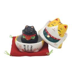 猫舎道楽堂本舗・薬師窯・JOLLY】招き猫 置物 12点まとめ売り 木箱付 