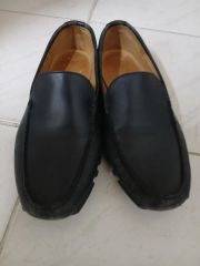 美品】 BURBERRY バーバリー ビットローファー ダークブルー スエード