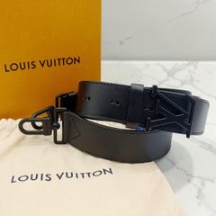 LOUIS VUITTON ブラックレザーベルト 95/38 - メルカリ
