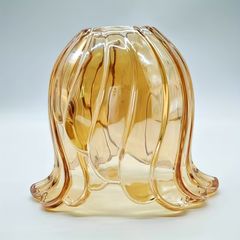 4F 昭和レトロ ヴィンテージ ランプシェード アンバー琥珀色ミッド