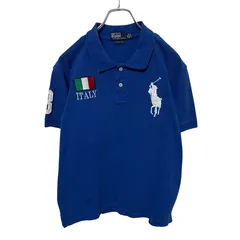 【Polo by Ralph Lauren】 90～00s Italy Big Pony Polo Shirt ビッグポニー刺繍 ポロシャツ S-6964
