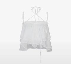 theredthread shirred frill halter tops - メルカリ