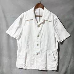 MEN'S TENORAS メンズティノラス 90's vintage 肉厚 リネン オープンカラー 半袖 ボタン シャツ ジャケット size.L ホワイト archiveのサムネイル