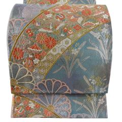 美品】 袋帯 秀品 鳳凰 花唐草 金糸 箔 金色 六通 正絹 【中古