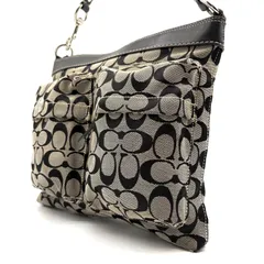 COACH y2k Signature Canvas Leather Shoulder Bag 6448 Black/Grey コーチ シグネチャー キャンバス レザー ショルダーバッグ 6448 ブラック/グレー