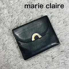 marie claire マリクレール 二つ折り財布 Wホック レザー ブラックのサムネイル