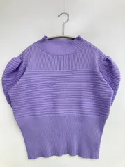 SANSeLF サンセルフ ニット/セーター パープル コットン ニット タートルネック/ハイネック 無地 ショート丈 半袖 レディースのサムネイル