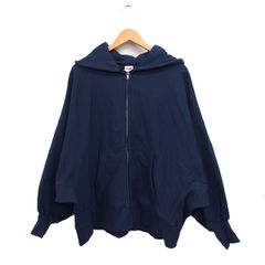 VOTE MAKE NEW CLOTHES 오버사이즈 스웨트 파커 백 로고 프린트 면 F 네이비 감색/FT22