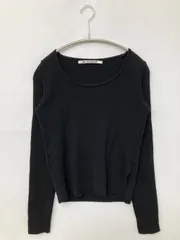 BLACKUP ブラックアップ ニット/セーター ブラック ニット 無地 ショート丈 長袖 Uネック レディースのサムネイル