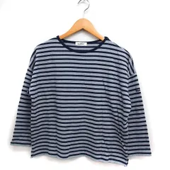 ハートマーケット HEART MARKET コットン 綿 Tシャツ ボーダー 長袖 丸首 コットン 綿 M グレー 灰 ネイビー 紺 /FT49
