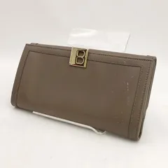 BALLY / バリー ◆二つ折り長財布/B金具/レザー/ベージュ 【財布/サイフ/ウォレット/wallet/コイン】 レディースファッション【中古】 のサムネイル
