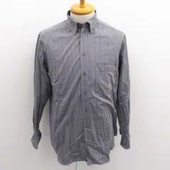 ARMANI COLLEZIONI / アルマーニ コレッツォーニ ◆長袖ボタンダウンシャツ/ストライプ/グレー/サイズ39 【メンズ/MEN/男性/ボーイズ/紳士】 メンズファッション【中古】 のサムネイル