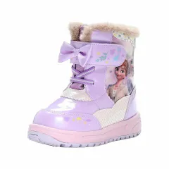 【SALE】【moonstar】DN WC044E PURPLE パープル ディズニー  アナと雪の女王 エルサ ムーンスター 子供靴 キッズ ウィンター ブーツ 長靴 ベビー ウィンター 雨雪 通園 キッズ 防水 ボアのサムネイル