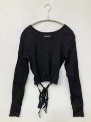 Chico チコ ニット/セーター F ブラック ニット 無地 リボン ワンポイント ショート丈 長袖 クルーネック(丸首) レディースのサムネイル