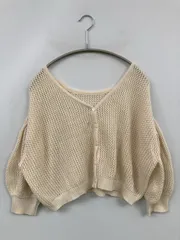 Chico チコ カーディガン/ボレロ F アイボリー コットン ニット 無地 ショート丈 ミドル丈 長袖 レディースのサムネイル