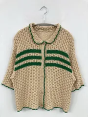 CPCM シーピーシーエム カーディガン/ボレロ M ベージュ ウール・ニット 無地 ボーダー柄 ショート丈 ミドル丈 半端袖 レディースのサムネイル
