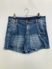 CLEF DE SOL クレドソル デニムパンツ S ブルー ショート・ひざ上丈 無地 スタンダード レギュラー ヴィンテージ ウエストゴム・紐 レディースのサムネイル