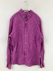 Massimo Dutti マッシモドゥッティ シャツ/ブラウス パープル リネン・麻 無地 ミドル丈 長袖 ボタンダウン メンズのサムネイル